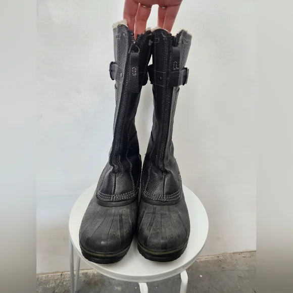 Sorel Fancy Tall Snow Boots Womens Black Size 9 - Picture 2 of 7